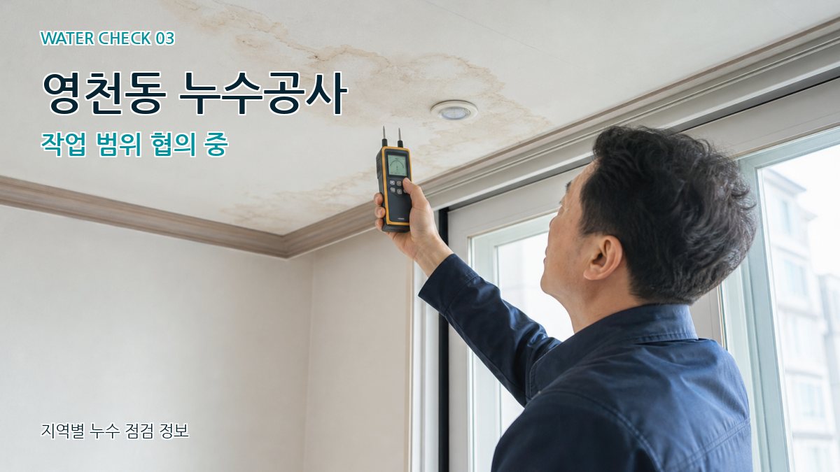 영천동 천장누수 누수탐지 이미지