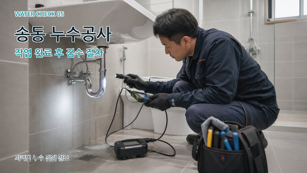 송동 누수공사 작업 완료 후 검수 절차