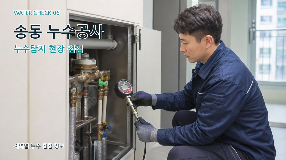 송동 누수공사 누수탐지 현장 점검