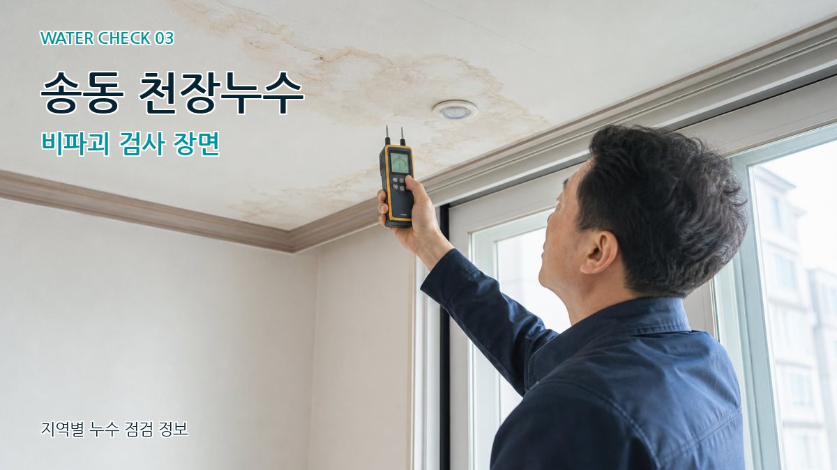 송동 천장누수 비파괴 검사 장면