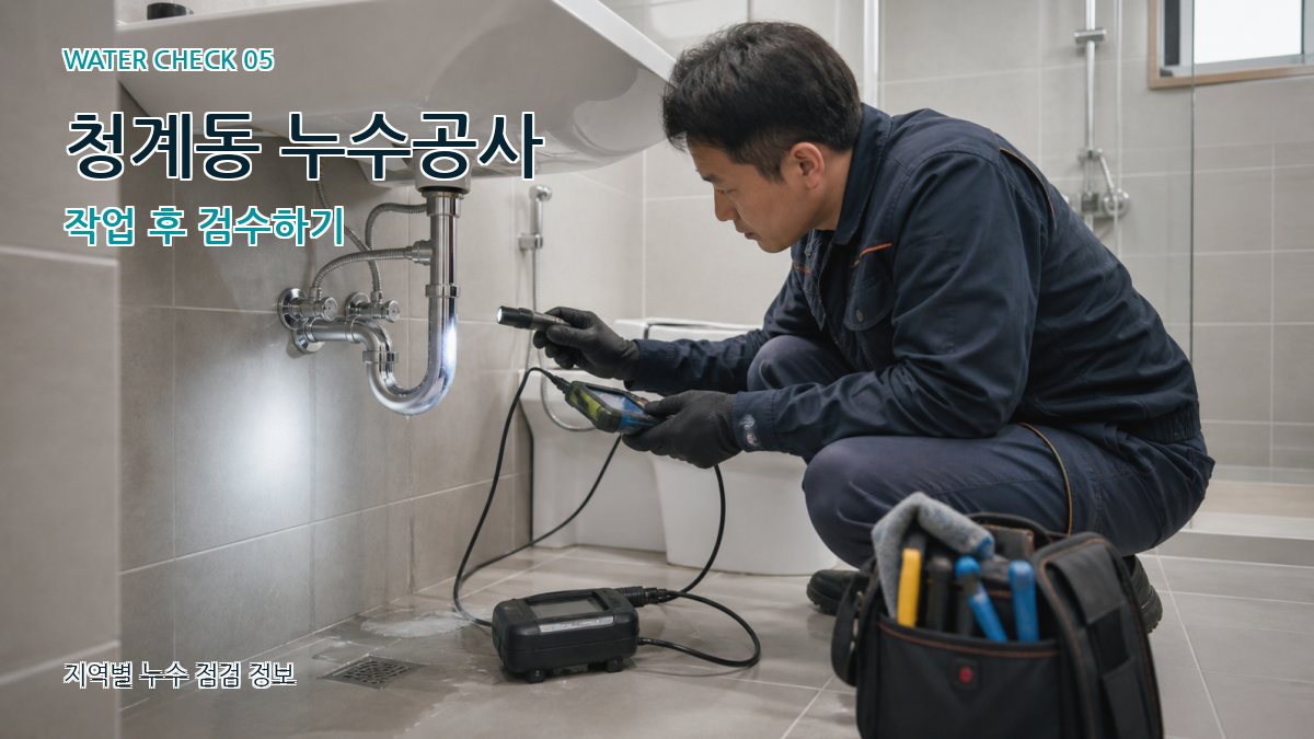 청계동 누수공사 작업 후 검수하기