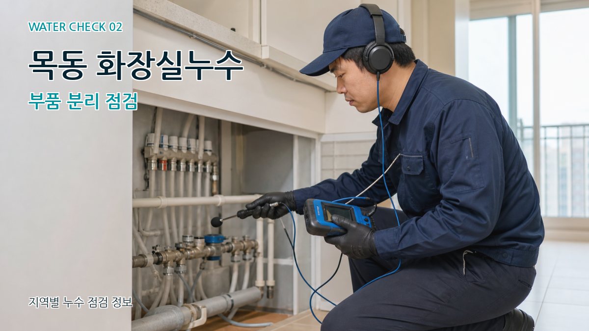 목동 화장실누수 누수탐지 이미지