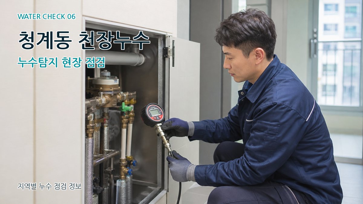 청계동 천장누수 누수탐지 현장 점검